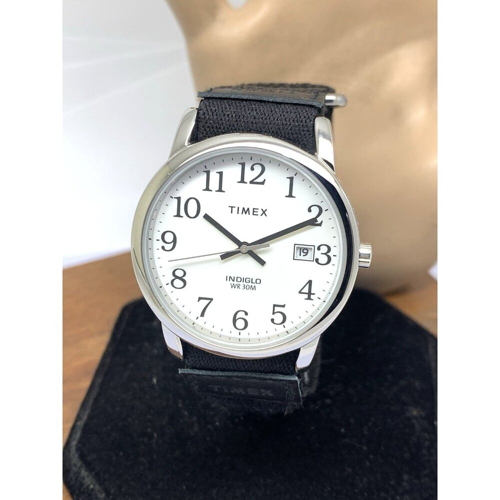 Timex Men's Watch TW2U84900 Easy Reader Quartz Indiglo White Dial Nylon 35mm